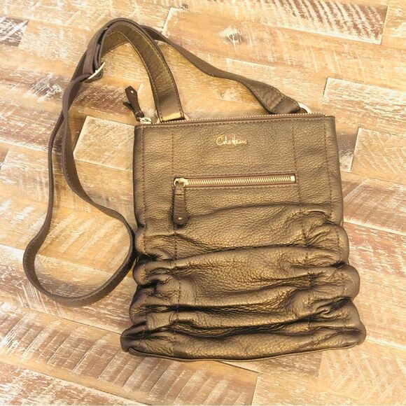 Cole Haan Leather crossbody gold purse - Picture 2 of 7